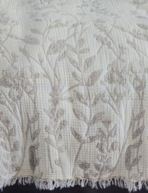 Prabangi dvipusė medvilninė Muslin lovatiesė "Fiora", smėlinės/pieno baltos spalvos